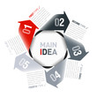 Five directions arrows design template