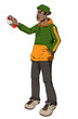 Illustration of a male figure holding a spray can