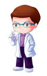 Cute cartoon illustration of a researcher