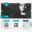 website template for personal profile, contains textured labels