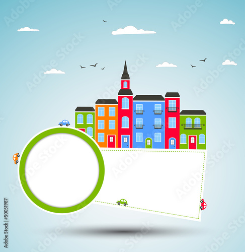 Vector: Color city background. Vector Color city background. Vector