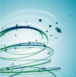 Abstract Green Wave background. Vector