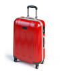 Red suitcase isolated on white