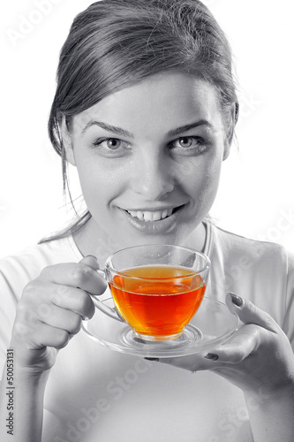 Photo: Beautiful Girl Drinking Tea Beautiful Girl Drinking Tea