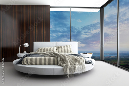 Illustration: Exclusive Modern Design Bedroom with aerial view Exclusive Modern Design Bedroom with aerial view