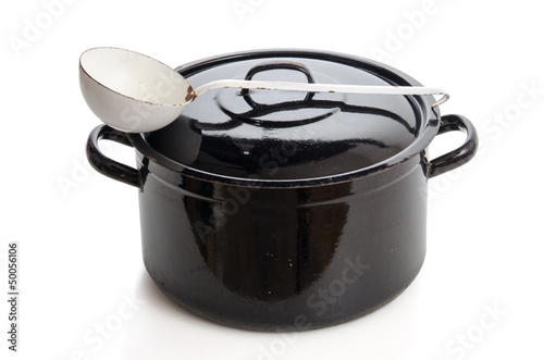 Photo: Alter Kochtopf mit Suppenkelle Alter Kochtopf mit Suppenkelle