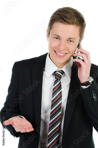 Photo: entspannter geschäftsmann telefoniert entspannter geschäftsmann telefoniert