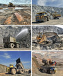 set of images of mining equipment