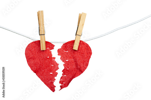 Photo: Paper Heart divided into two parts Paper Heart divided into two parts