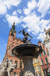 Old historic Neptune Fountain in Gdansk, Poland. Old historic Neptune Fountain in Gdansk, Poland.