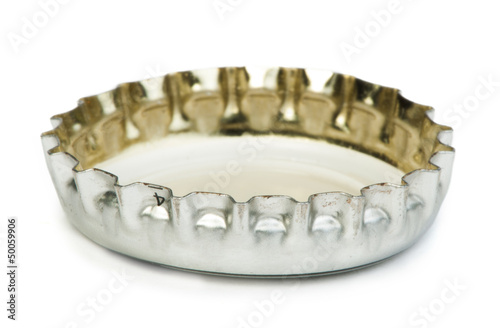 Photo: Beer cap white isolated studio shot. Beer cap white isolated studio shot.