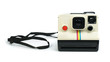 Old vintage camera white isolated