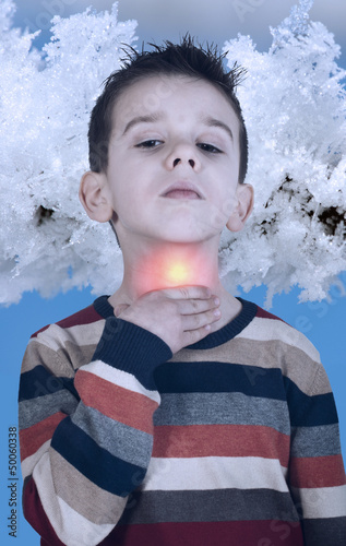 Photo: Child have sore throat sick Child have sore throat sick