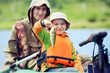Father and son fishing