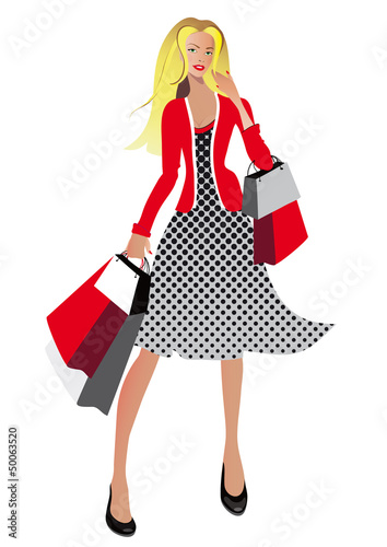 Vector: shopping girl shopping girl