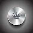 Vector brushed metal crown button