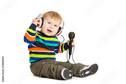 Photo: Portrait of happy beautiful little boy isolated on white backgro Portrait of happy beautiful little boy isolated on white backgro