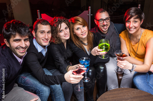 Photo: Group of Friends in a Night Club Group of Friends in a Night Club