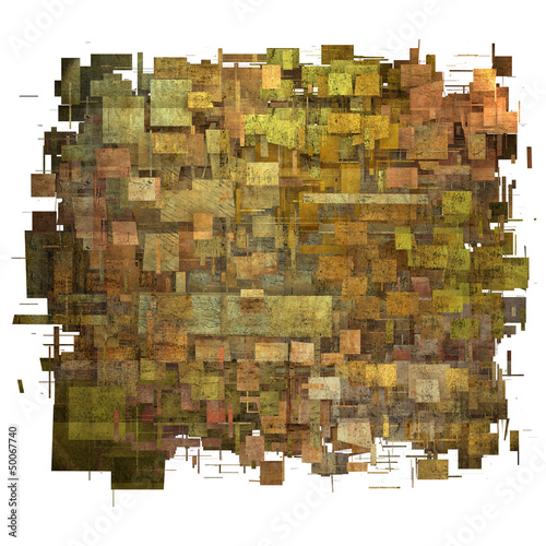 Illustration: fragmented orange,pink and yellow square grunge pattern on white fragmented orange,pink and yellow square grunge pattern on white