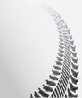 tire track background with special sketch design