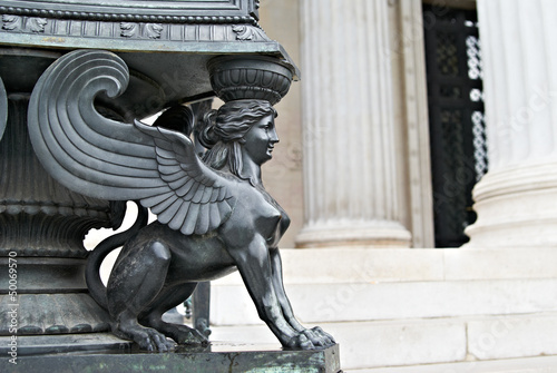 Photo: Statue of griffin of parliament Vienna Austria Statue of griffin of parliament Vienna Austria