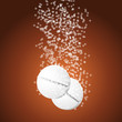 Vector: effervescent tablets with bubbles effervescent tablets with bubbles