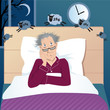 Middle age man with insomnia counting sheep