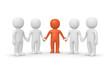 Group of 3d people with leader