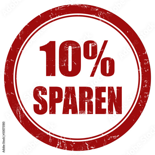 Illustration: Grunge Stempel rot rund 10% SPAREN Grunge Stempel rot rund 10% SPAREN