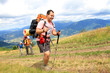 Summer hiking in the mountains.