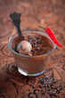 Foto: Chocolate mousse with chilli and cocoa, selective focus Chocolate mousse with chilli and cocoa, selective focus