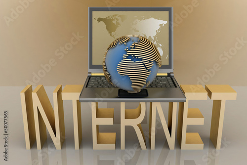Illustration: global network the internet global network the internet