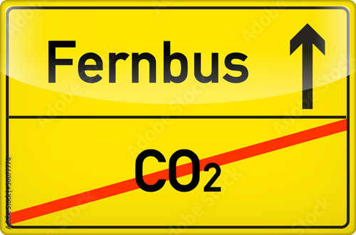 Illustration: CO2 reduzieren durch Fernbusse! CO2 reduzieren durch Fernbusse!