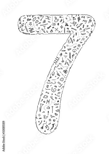Vector: Blabla number 7v Blabla number 7v