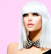 Fashion Beauty Girl. Punk Style Woman isolated on Pink