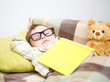 Cute little boy is sleeping