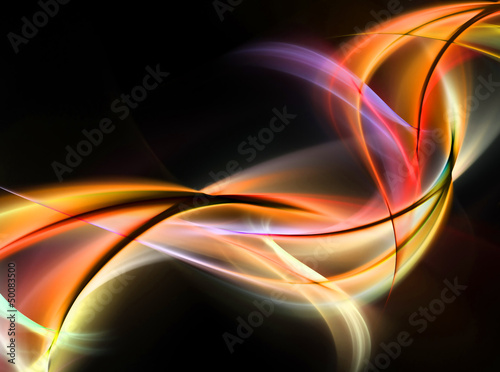 Illustration: Awesome grunge fiery waves on black background Awesome grunge fiery waves on black background