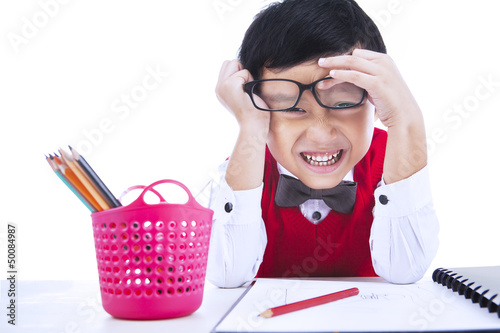 Photo: Funny boy isolated on white Funny boy isolated on white