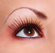 eye with long eyelashes, makeup