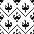 Traditional ikatseamless pattern in black and white, vector