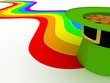 Saint Patrick's Day 3d hat with golden coins and rainbow