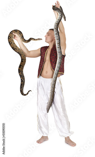 Photo: Man with snakes Man with snakes