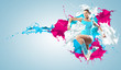 Image of sport woman jumping