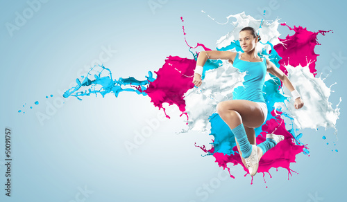 Photo: Image of sport woman jumping Image of sport woman jumping