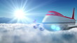 animated intro with airplane flying over mountains landscape