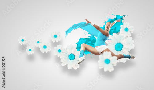 Photo: Image of sport woman jumping Image of sport woman jumping