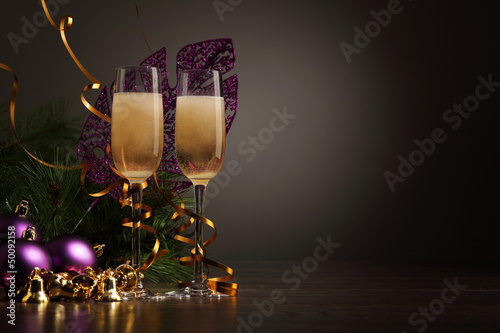 Photo: Glasses of champagne at new year party Glasses of champagne at new year party