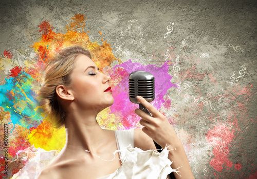 Photo: Female blonde singer Female blonde singer