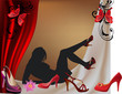 girl and shoes illustration