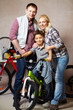 Family in garage